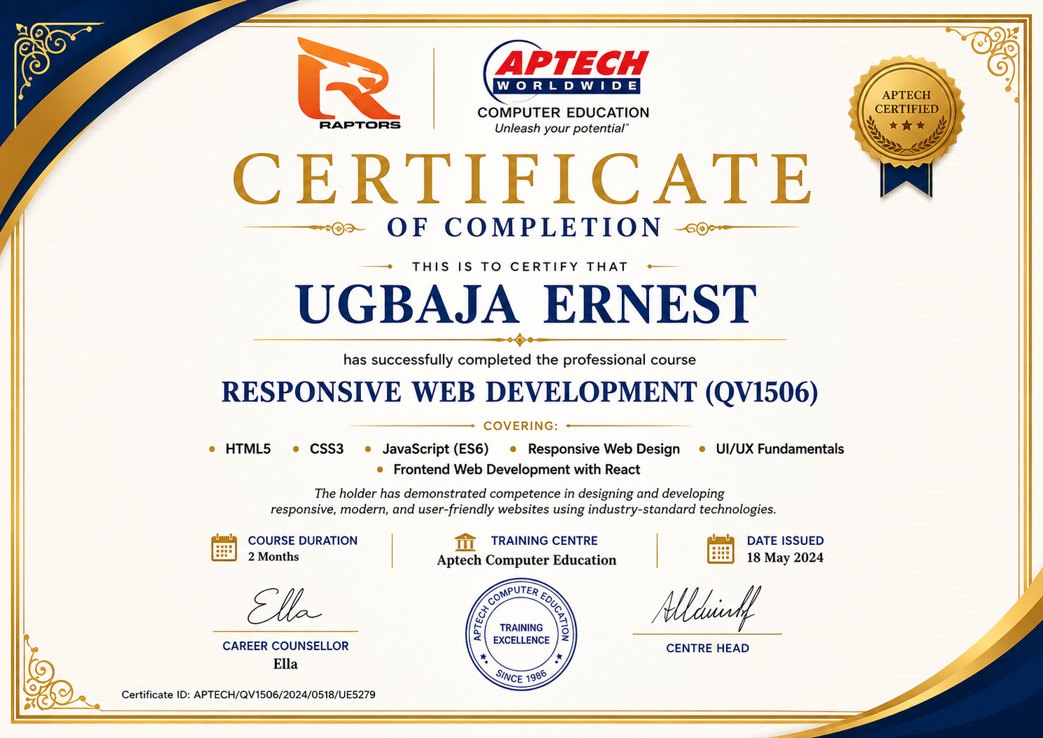 Ugbaja Ernest Certificate 1